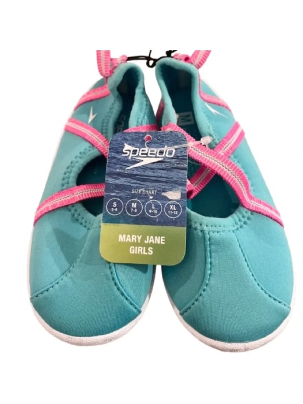 🆕- Speedo Toddler Girls' Water Shoes - Turquoise/Pink Size: Large 9/10